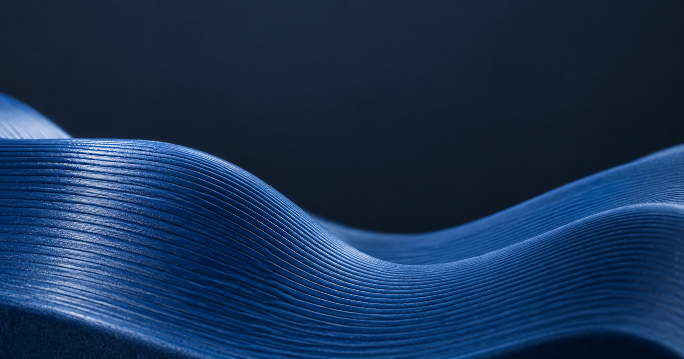Blue 3D printed layer texture